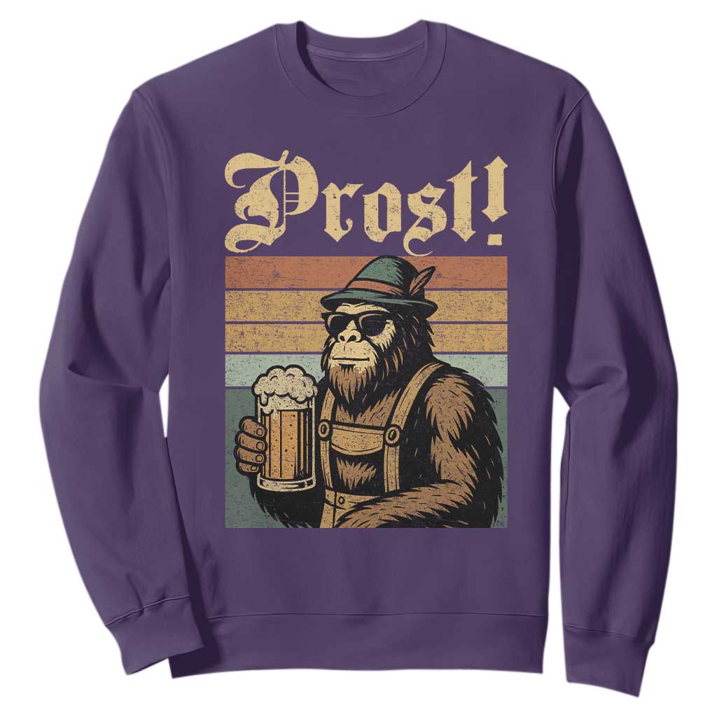 Oktoberfest Bigfoot Sweatshirt Vintage German Sasquatch Drinking Prost Lederhose TS10 Purple Print Your Wear