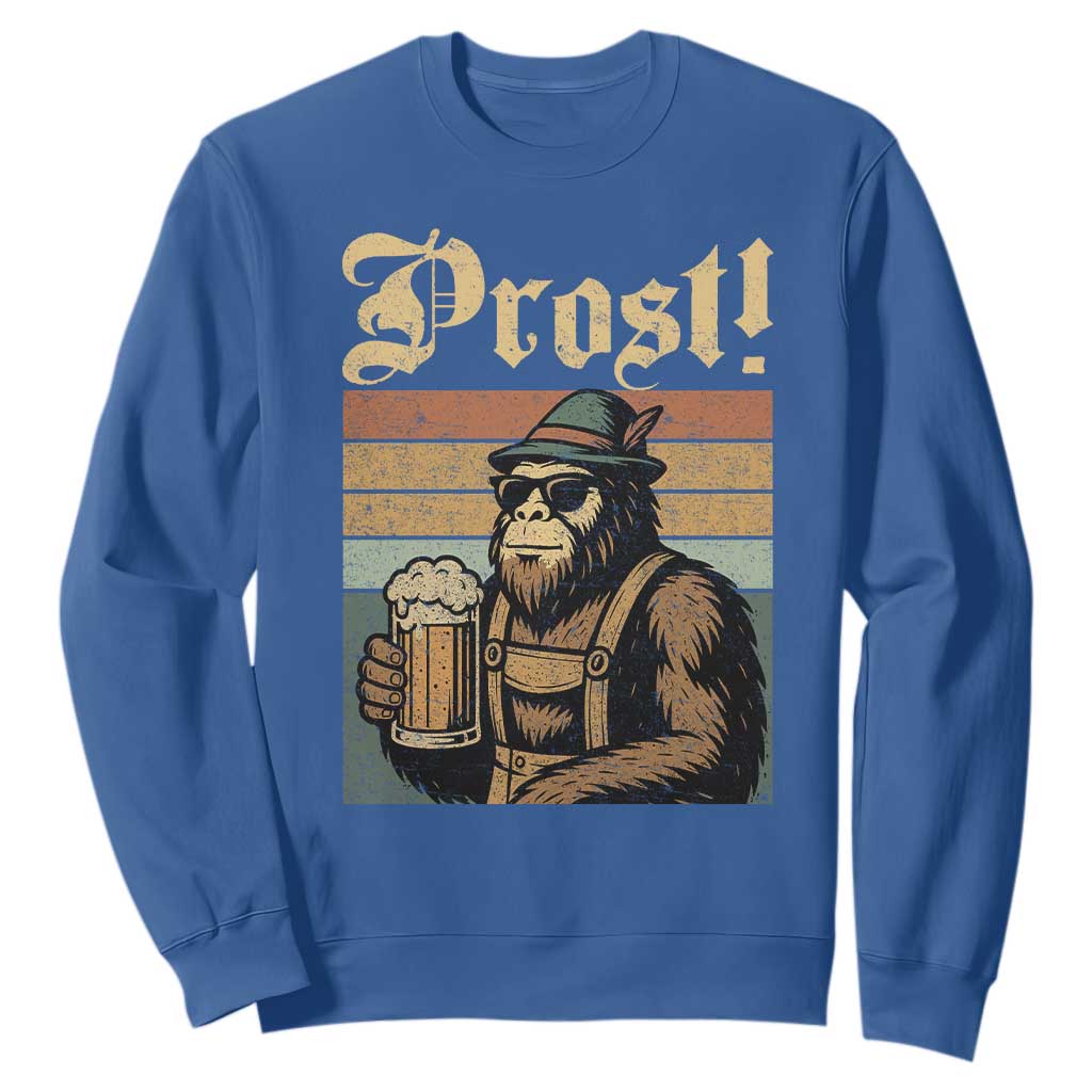 Oktoberfest Bigfoot Sweatshirt Vintage German Sasquatch Drinking Prost Lederhose TS10 Royal Blue Print Your Wear
