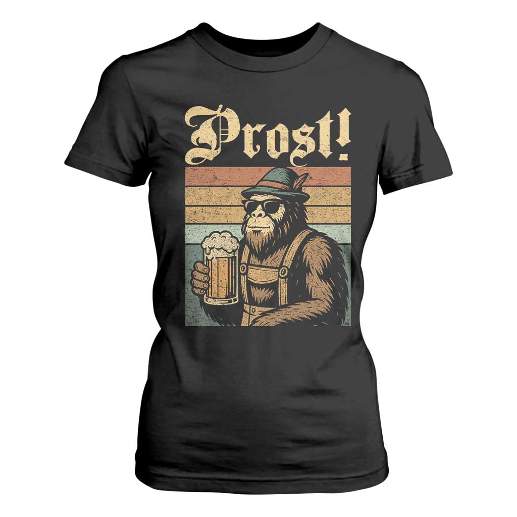 Oktoberfest Bigfoot T Shirt For Women Vintage German Sasquatch Drinking Prost Lederhose TS10 Black Print Your Wear