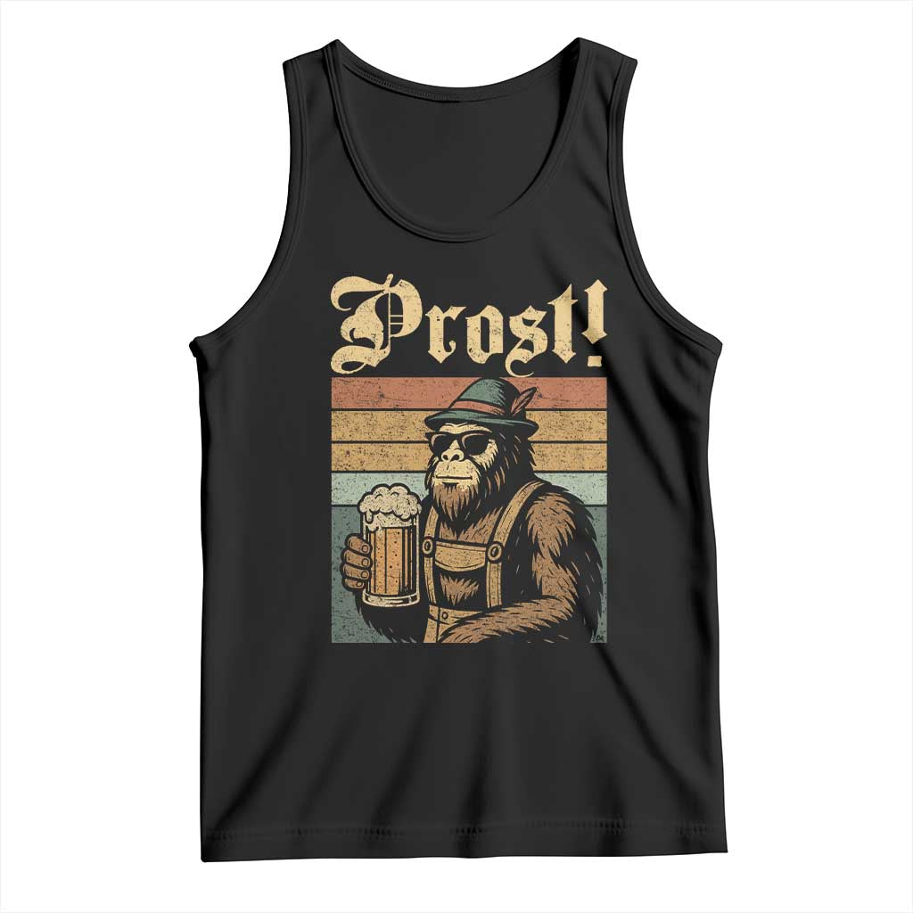 Oktoberfest Bigfoot Tank Top Vintage German Sasquatch Drinking Prost Lederhose TS10 Black Print Your Wear