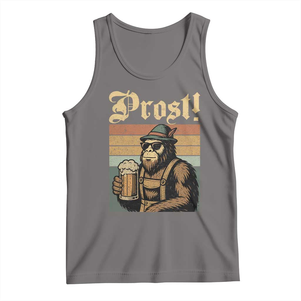 Oktoberfest Bigfoot Tank Top Vintage German Sasquatch Drinking Prost Lederhose TS10 Deep Heather Print Your Wear