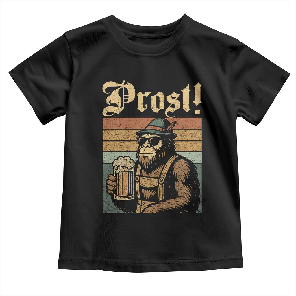 Oktoberfest Bigfoot Toddler T Shirt Vintage German Sasquatch Drinking Prost Lederhose TS10 Black Print Your Wear