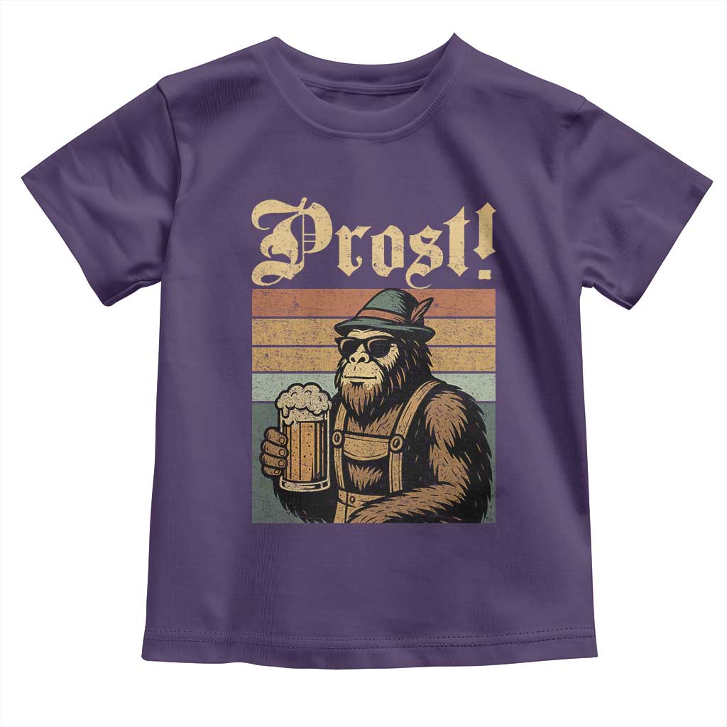 Oktoberfest Bigfoot Toddler T Shirt Vintage German Sasquatch Drinking Prost Lederhose TS10 Purple Print Your Wear