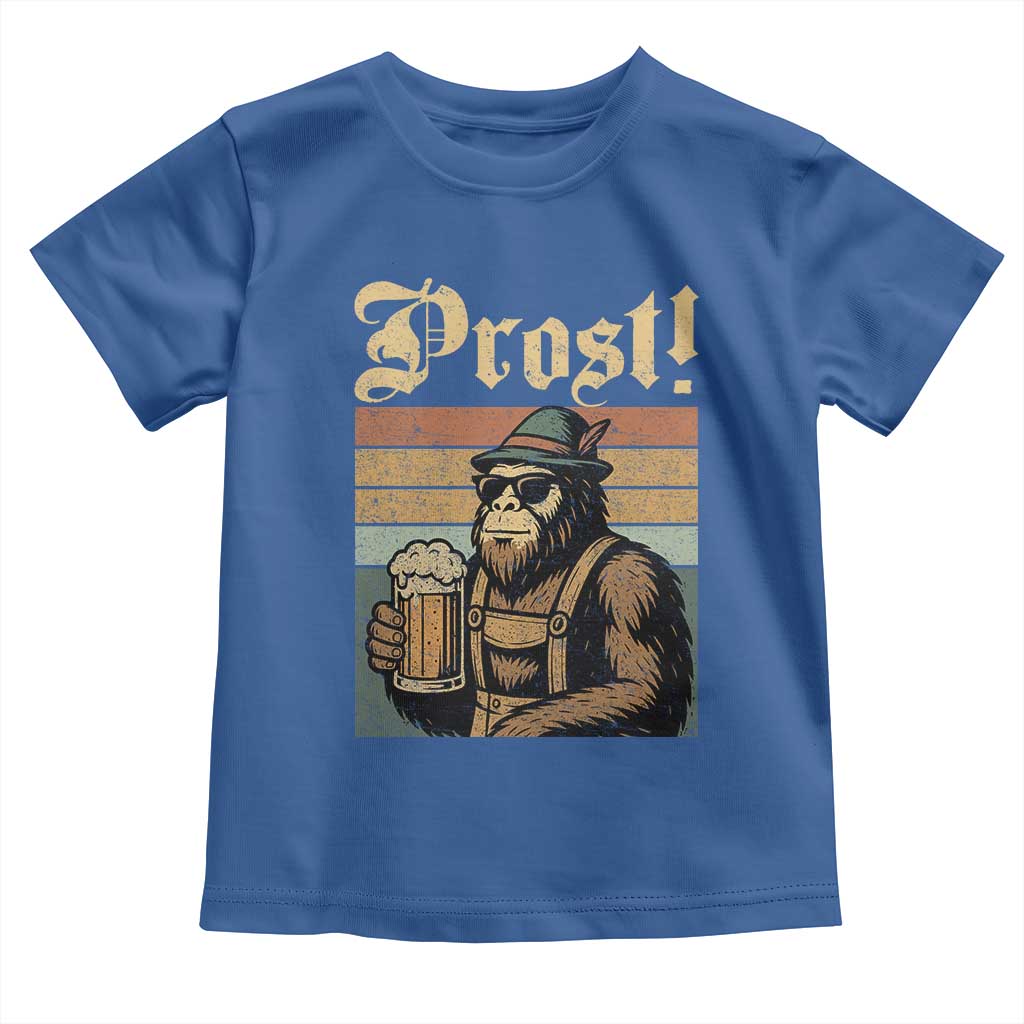 Oktoberfest Bigfoot Toddler T Shirt Vintage German Sasquatch Drinking Prost Lederhose TS10 Royal Blue Print Your Wear