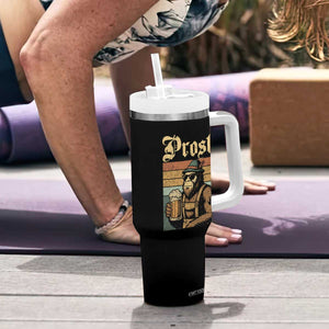 Oktoberfest Bigfoot Tumbler With Handle Vintage German Sasquatch Drinking Prost Lederhose TS10 Print Your Wear