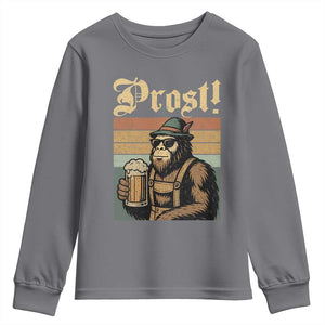 Oktoberfest Bigfoot Youth Sweatshirt Vintage German Sasquatch Drinking Prost Lederhose TS10 Charcoal Print Your Wear