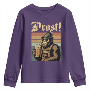 Oktoberfest Bigfoot Youth Sweatshirt Vintage German Sasquatch Drinking Prost Lederhose TS10 Purple Print Your Wear