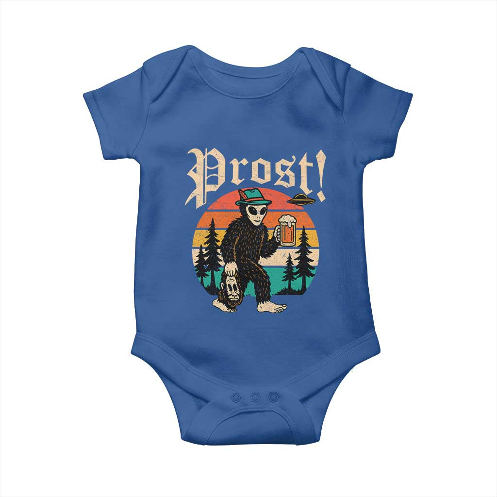 Oktoberfest Bigfoot Alien Beer Baby Onesie Retro German Sasquatch Beer TS10 Royal Blue Print Your Wear