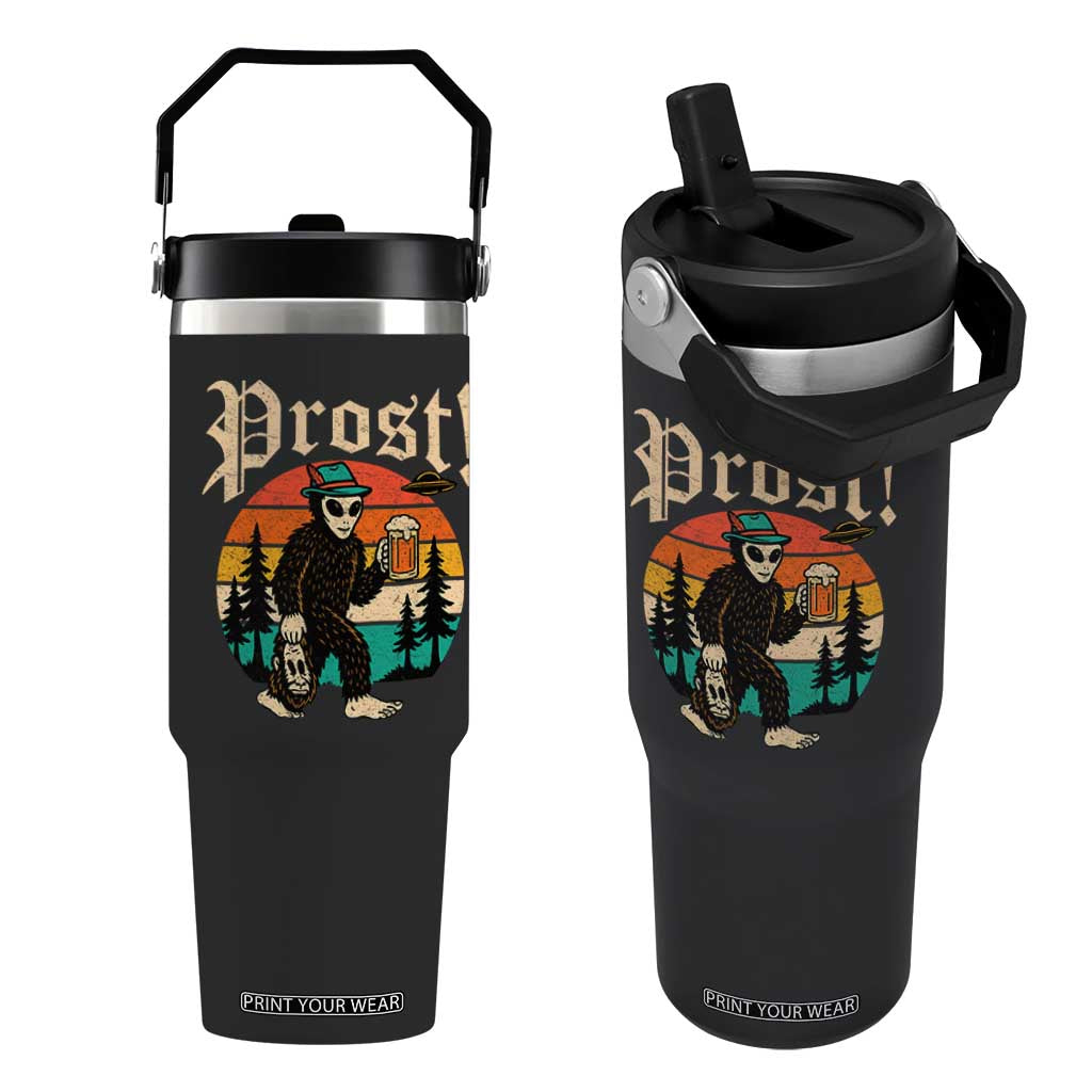 Oktoberfest Bigfoot Alien Beer Flip Straw Tumbler Retro German Sasquatch Beer TS10 One Size: 30 oz Black Print Your Wear