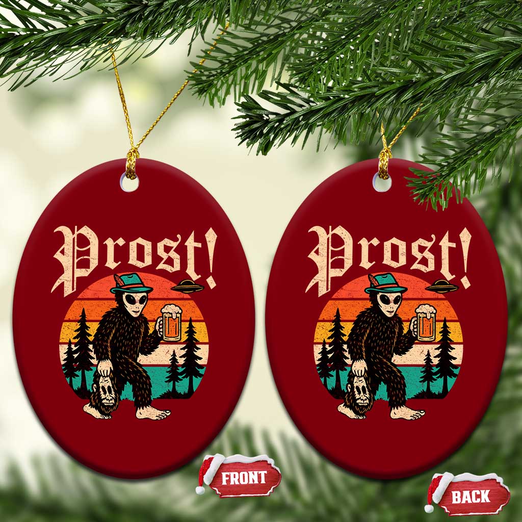 Oktoberfest Bigfoot Alien Beer Ceramic Ornament Retro German Sasquatch Beer TS10 Print Your Wear