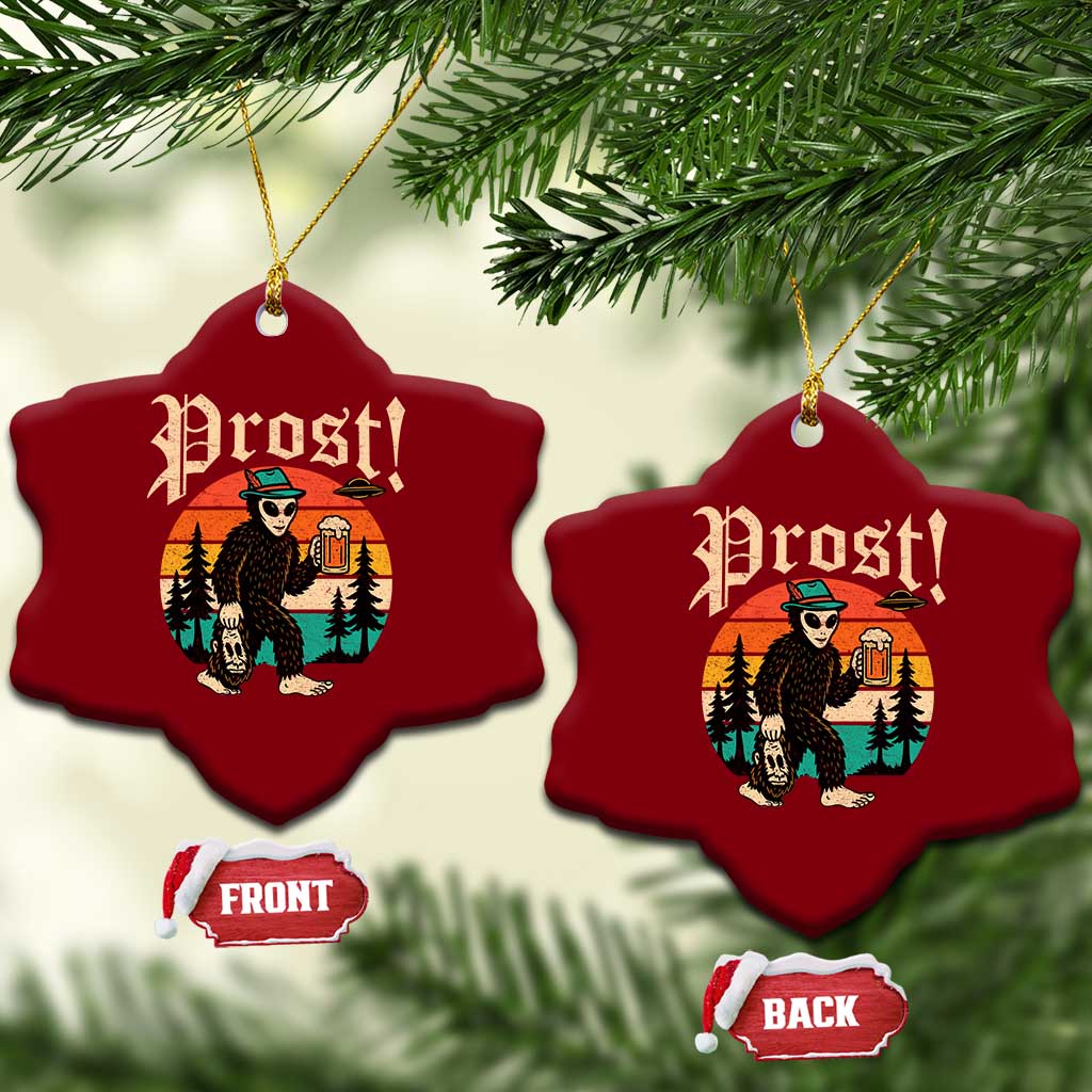 Oktoberfest Bigfoot Alien Beer Ceramic Ornament Retro German Sasquatch Beer TS10 Print Your Wear