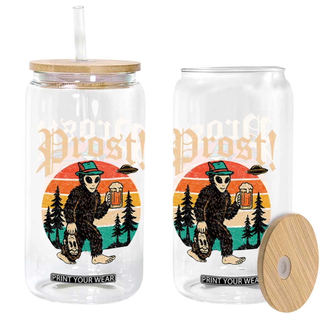 Oktoberfest Bigfoot Alien Beer Glass Can Retro German Sasquatch Beer TS10 Print Your Wear
