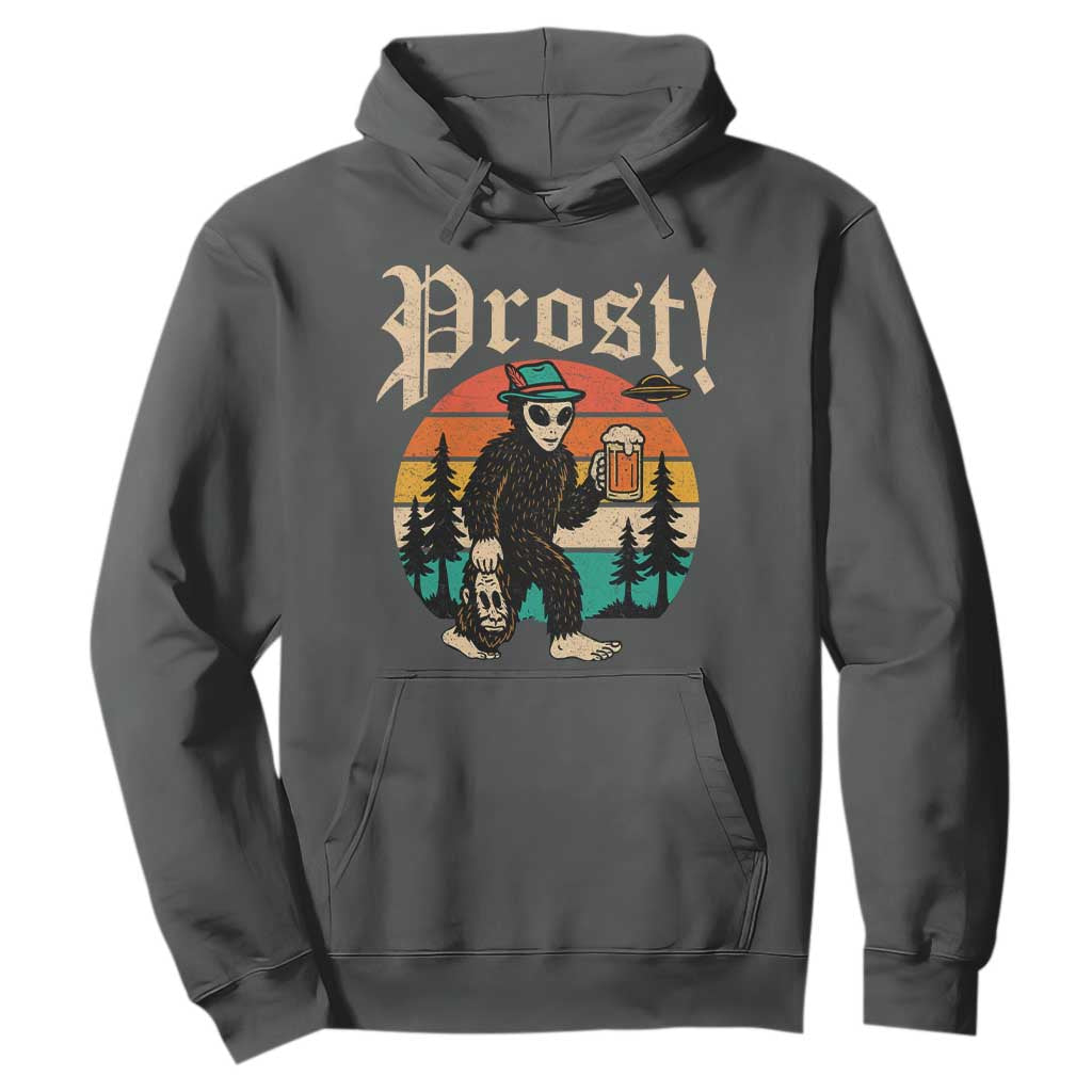 Oktoberfest Bigfoot Alien Beer Hoodie Retro German Sasquatch Beer TS10 Dark Heather Print Your Wear