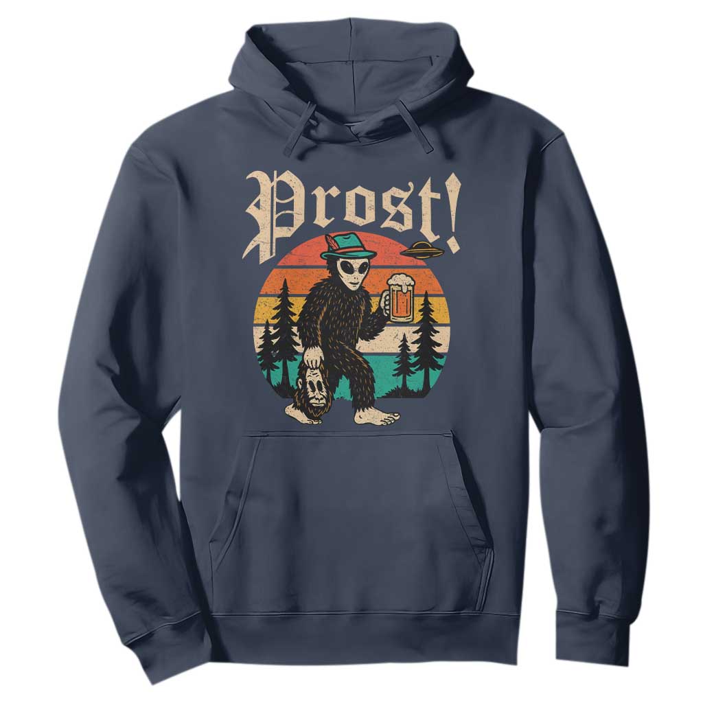 Oktoberfest Bigfoot Alien Beer Hoodie Retro German Sasquatch Beer TS10 Navy Print Your Wear