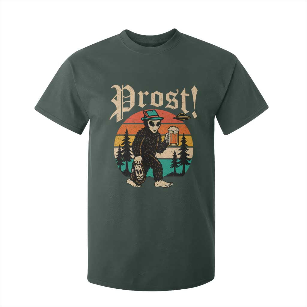 Oktoberfest Bigfoot Alien Beer T Shirt For Kid Retro German Sasquatch Beer TS10 Dark Forest Green Print Your Wear