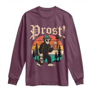 Oktoberfest Bigfoot Alien Beer Long Sleeve Shirt Retro German Sasquatch Beer TS10 Maroon Print Your Wear