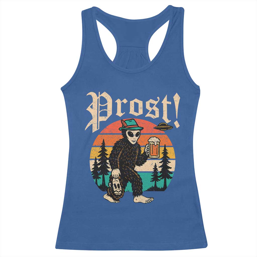 Oktoberfest Bigfoot Alien Beer Racerback Tank Top Retro German Sasquatch Beer TS10 Royal Blue Print Your Wear