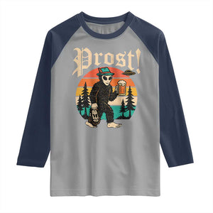 Oktoberfest Bigfoot Alien Beer Raglan Shirt Retro German Sasquatch Beer TS10 Sport Gray Navy Print Your Wear