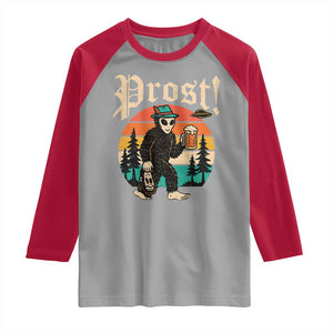 Oktoberfest Bigfoot Alien Beer Raglan Shirt Retro German Sasquatch Beer TS10 Sport Gray Red Print Your Wear