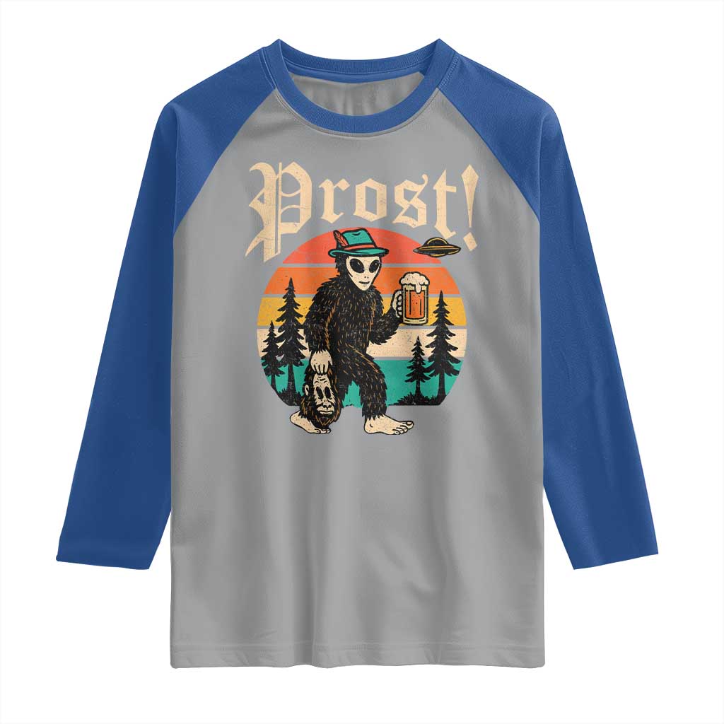 Oktoberfest Bigfoot Alien Beer Raglan Shirt Retro German Sasquatch Beer TS10 Sport Gray Royal Print Your Wear