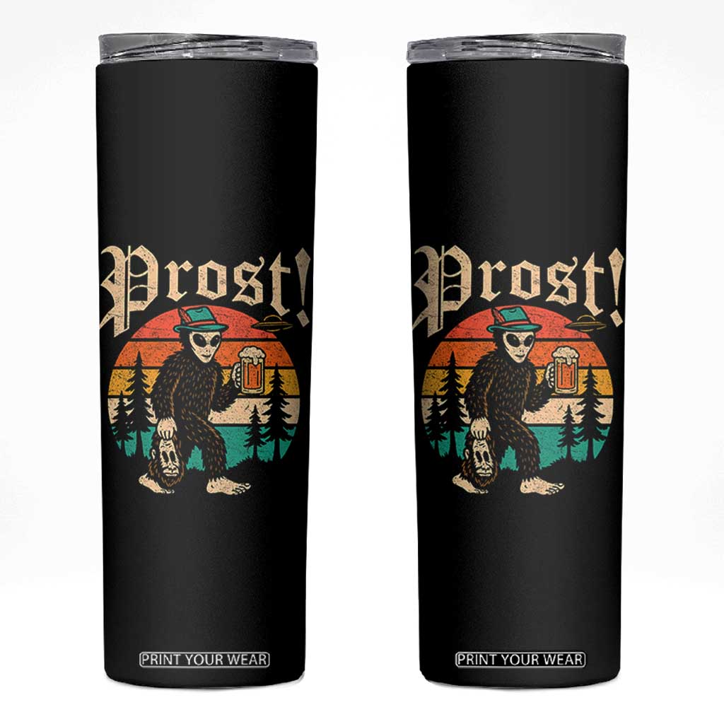 Oktoberfest Bigfoot Alien Beer Skinny Tumbler Retro German Sasquatch Beer TS10 Black Print Your Wear