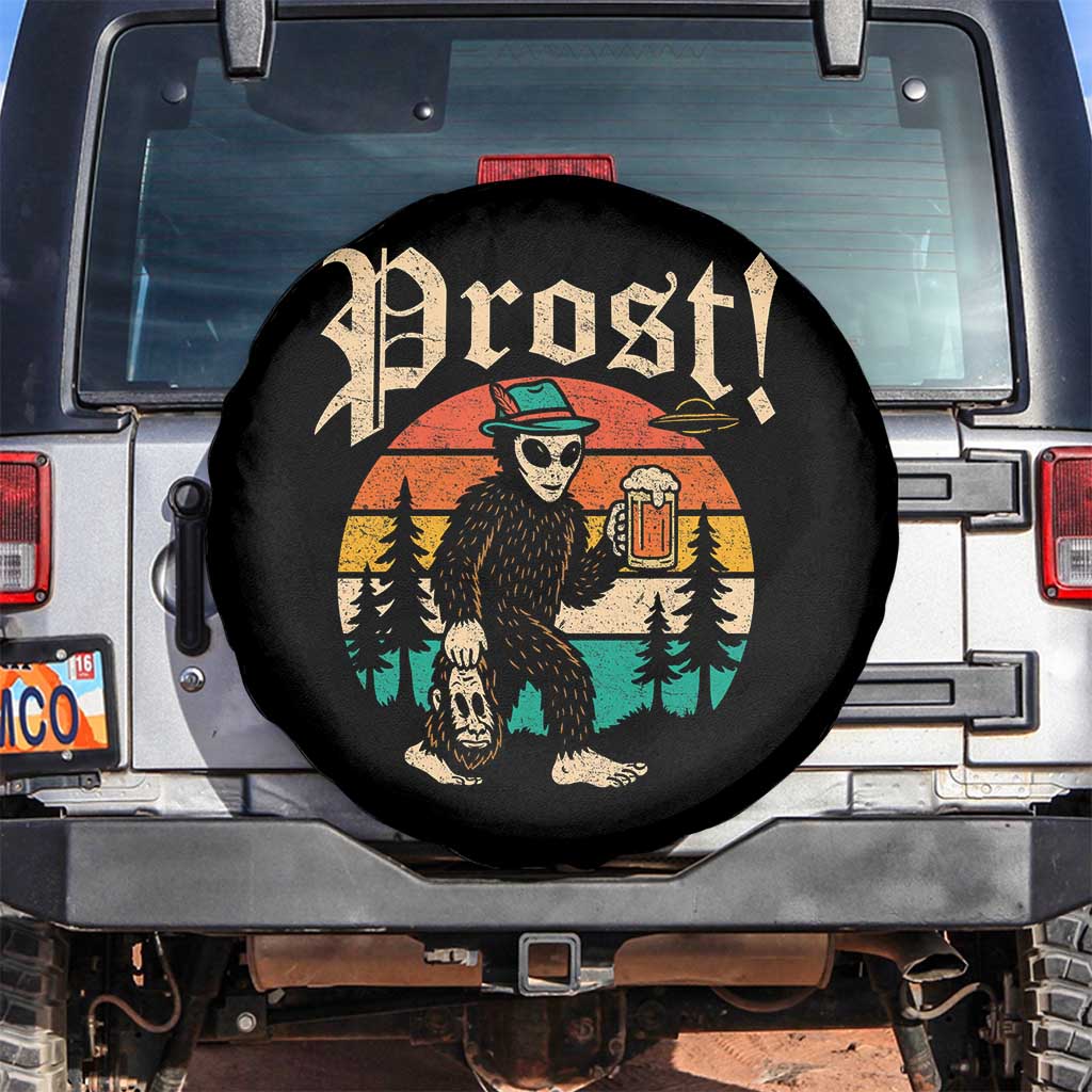 Oktoberfest Bigfoot Alien Beer Spare Tire Cover Retro German Sasquatch Beer TS10 No hole Black Print Your Wear