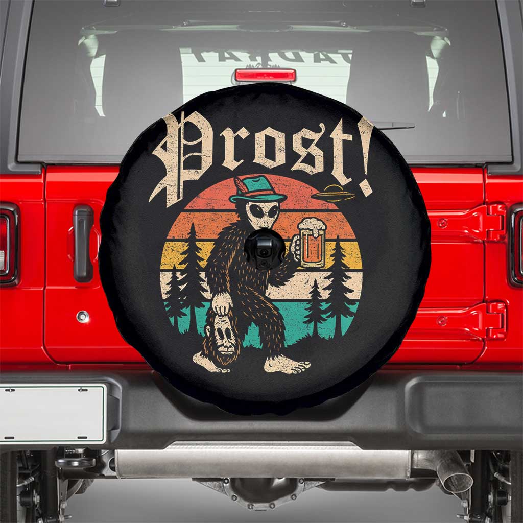 Oktoberfest Bigfoot Alien Beer Spare Tire Cover Retro German Sasquatch Beer TS10 Black Print Your Wear