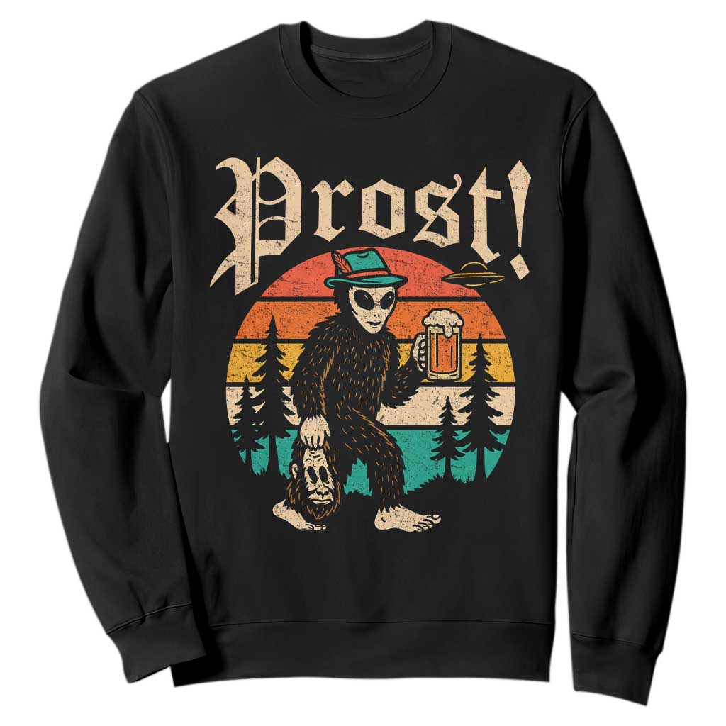 Oktoberfest Bigfoot Alien Beer Sweatshirt Retro German Sasquatch Beer TS10 Black Print Your Wear