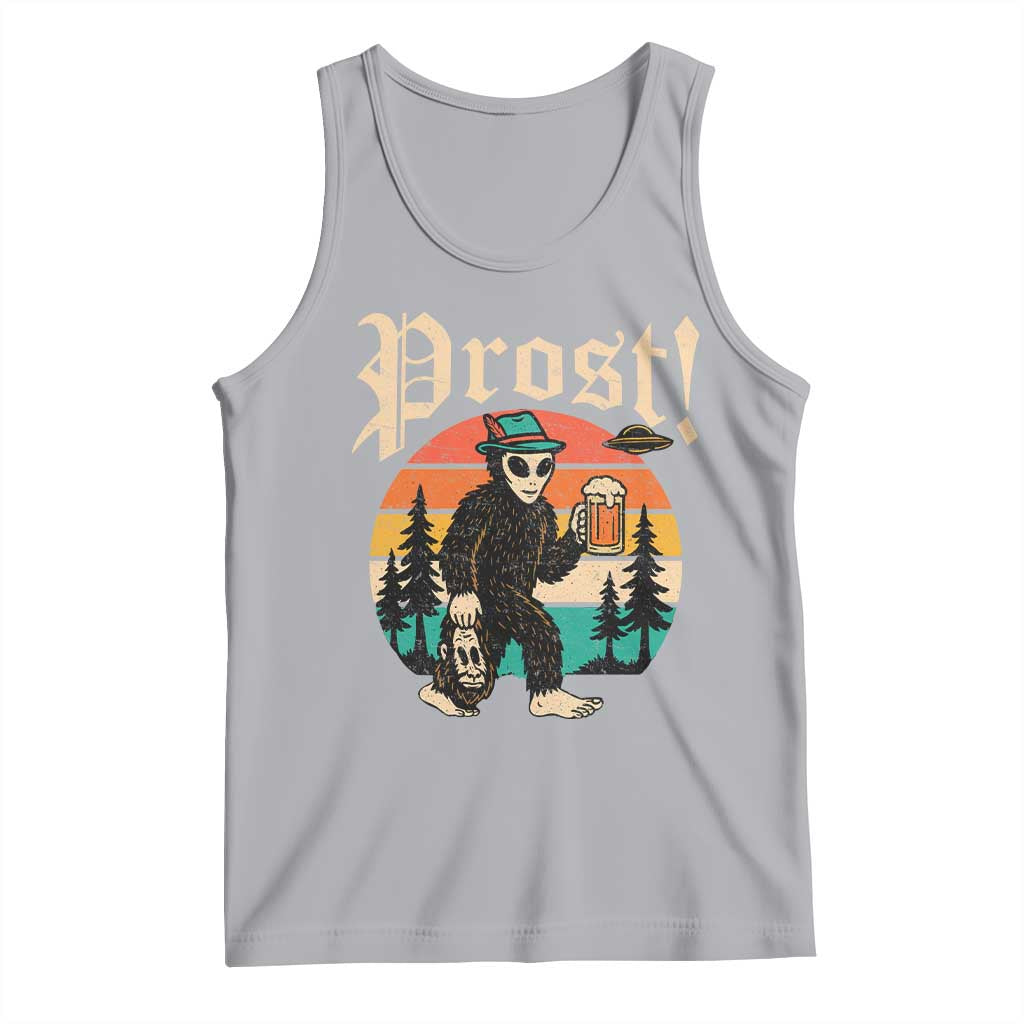 Oktoberfest Bigfoot Alien Beer Tank Top Retro German Sasquatch Beer TS10 Athletic Heather Print Your Wear