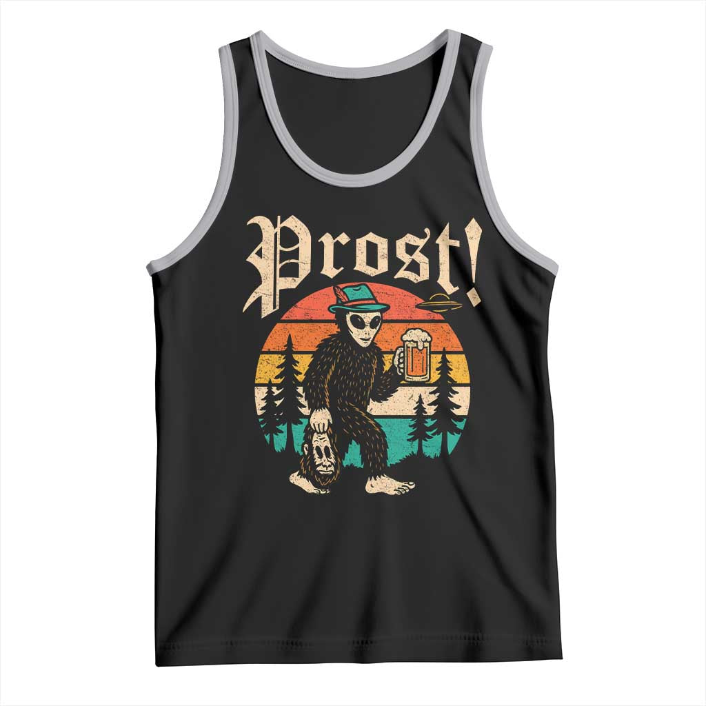 Oktoberfest Bigfoot Alien Beer Tank Top Retro German Sasquatch Beer TS10 Black Athletic Heather Print Your Wear