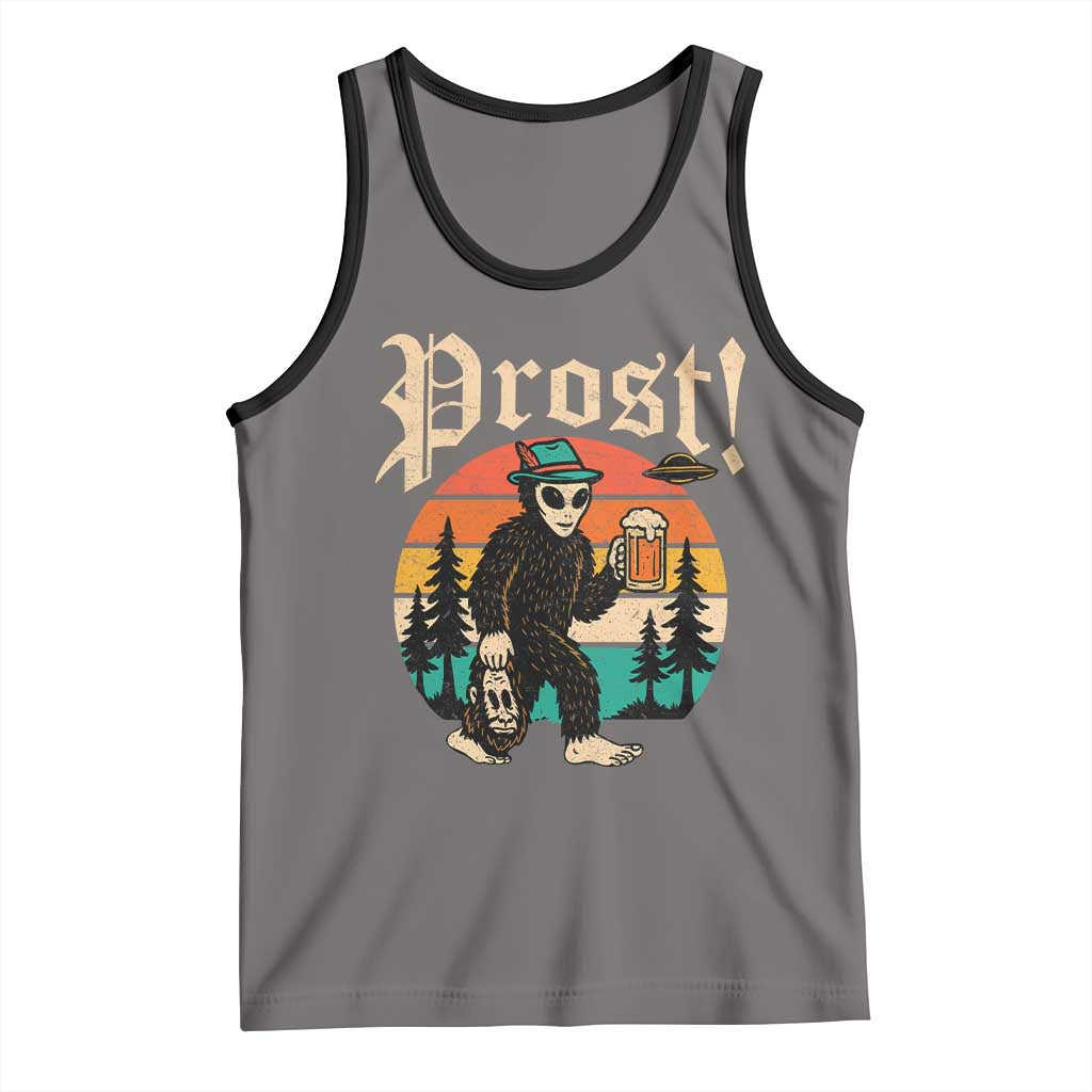 Oktoberfest Bigfoot Alien Beer Tank Top Retro German Sasquatch Beer TS10 Deep Heather Black Print Your Wear