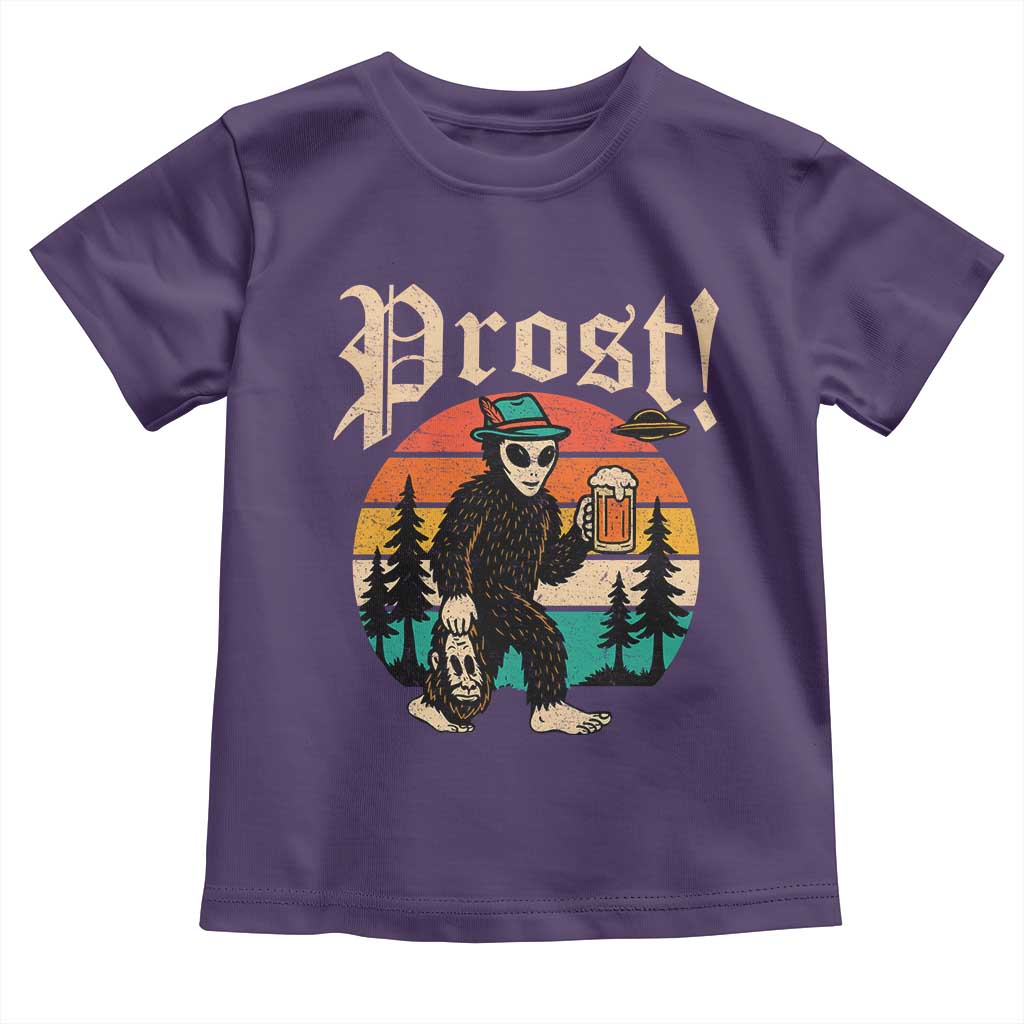 Oktoberfest Bigfoot Alien Beer Toddler T Shirt Retro German Sasquatch Beer TS10 Purple Print Your Wear