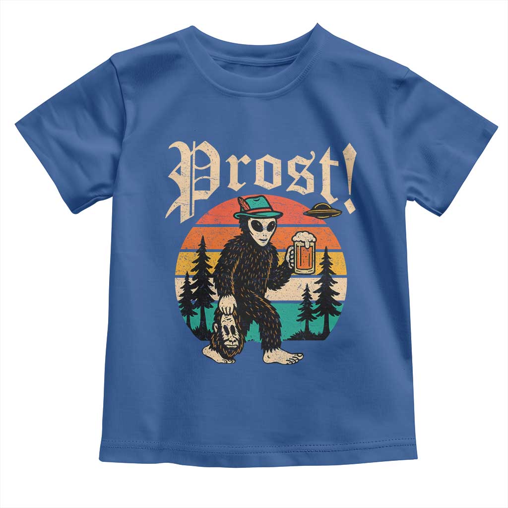 Oktoberfest Bigfoot Alien Beer Toddler T Shirt Retro German Sasquatch Beer TS10 Royal Blue Print Your Wear