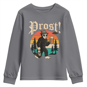 Oktoberfest Bigfoot Alien Beer Youth Sweatshirt Retro German Sasquatch Beer TS10 Charcoal Print Your Wear
