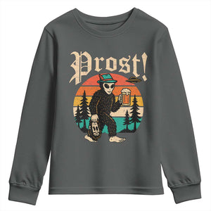 Oktoberfest Bigfoot Alien Beer Youth Sweatshirt Retro German Sasquatch Beer TS10 Dark Heather Print Your Wear