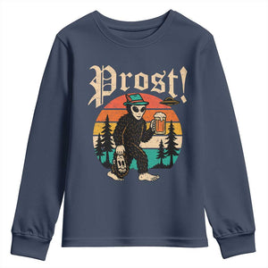 Oktoberfest Bigfoot Alien Beer Youth Sweatshirt Retro German Sasquatch Beer TS10 Navy Print Your Wear