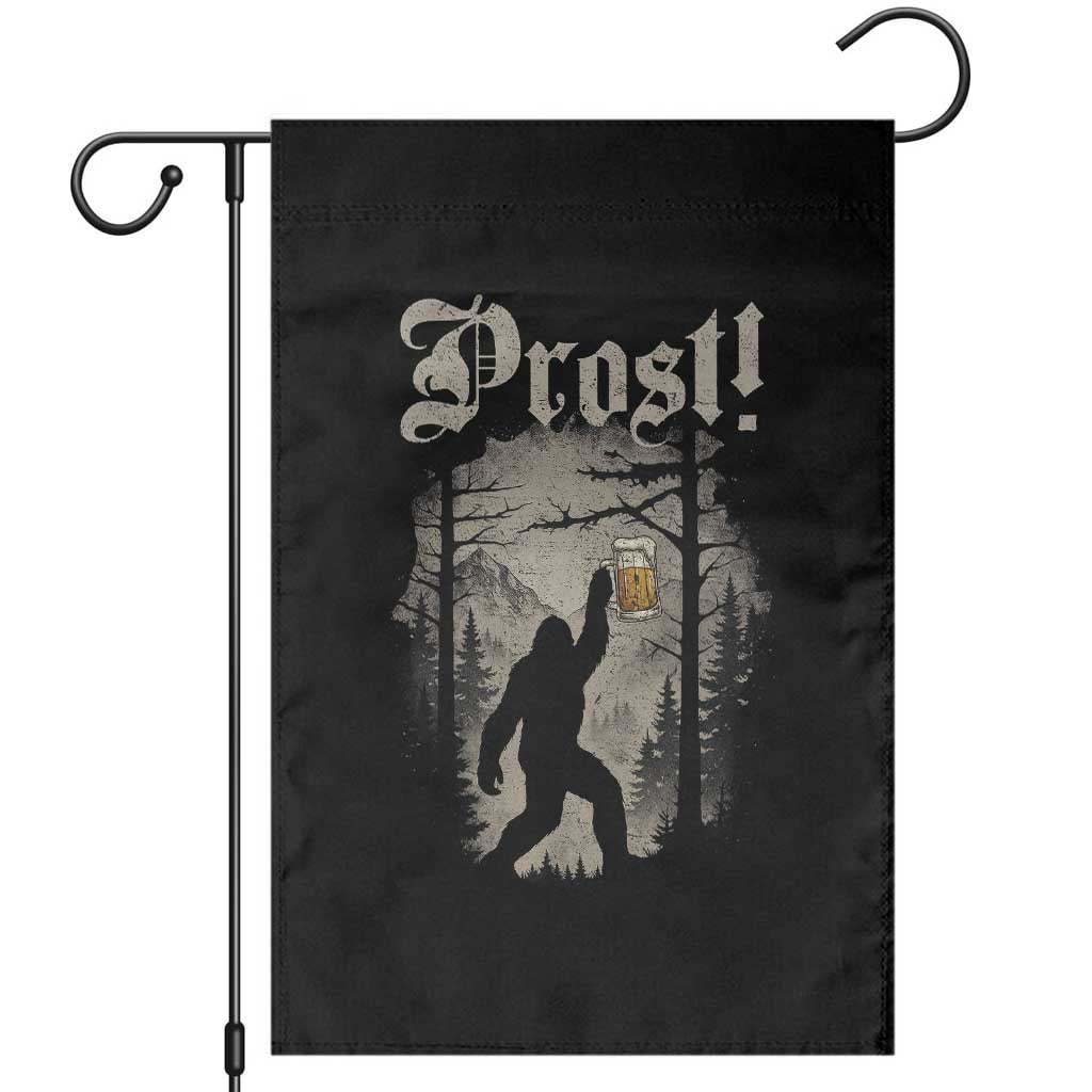 Oktoberfest Bigfoot Garden Flag Vintage Forest Sasquatch Drinking Prost TS10 Black Print Your Wear