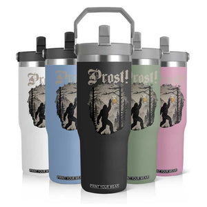 Oktoberfest Bigfoot Flip Straw Tumbler Vintage Forest Sasquatch Drinking Prost TS10 Print Your Wear