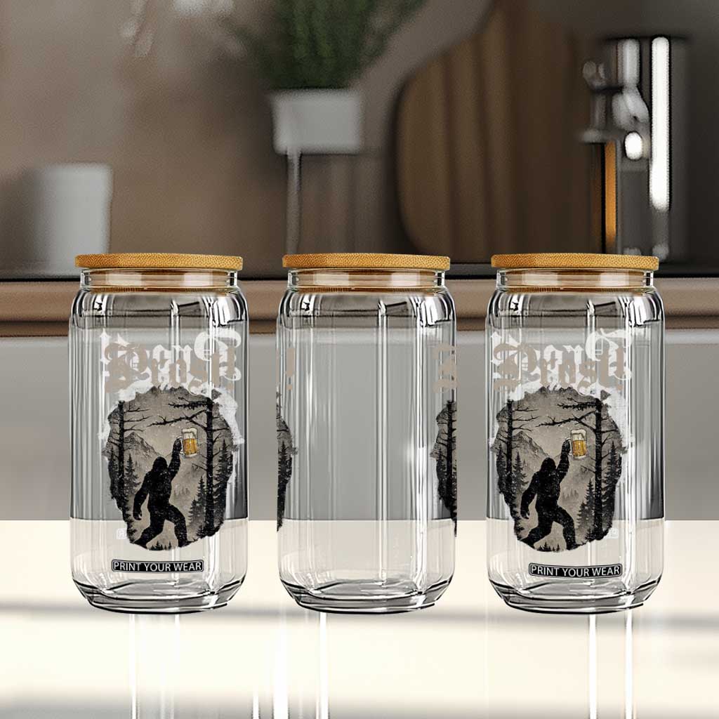 Oktoberfest Bigfoot Glass Can Vintage Forest Sasquatch Drinking Prost TS10 Print Your Wear