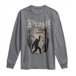 Oktoberfest Bigfoot Long Sleeve Shirt Vintage Forest Sasquatch Drinking Prost TS10 Charcoal Print Your Wear