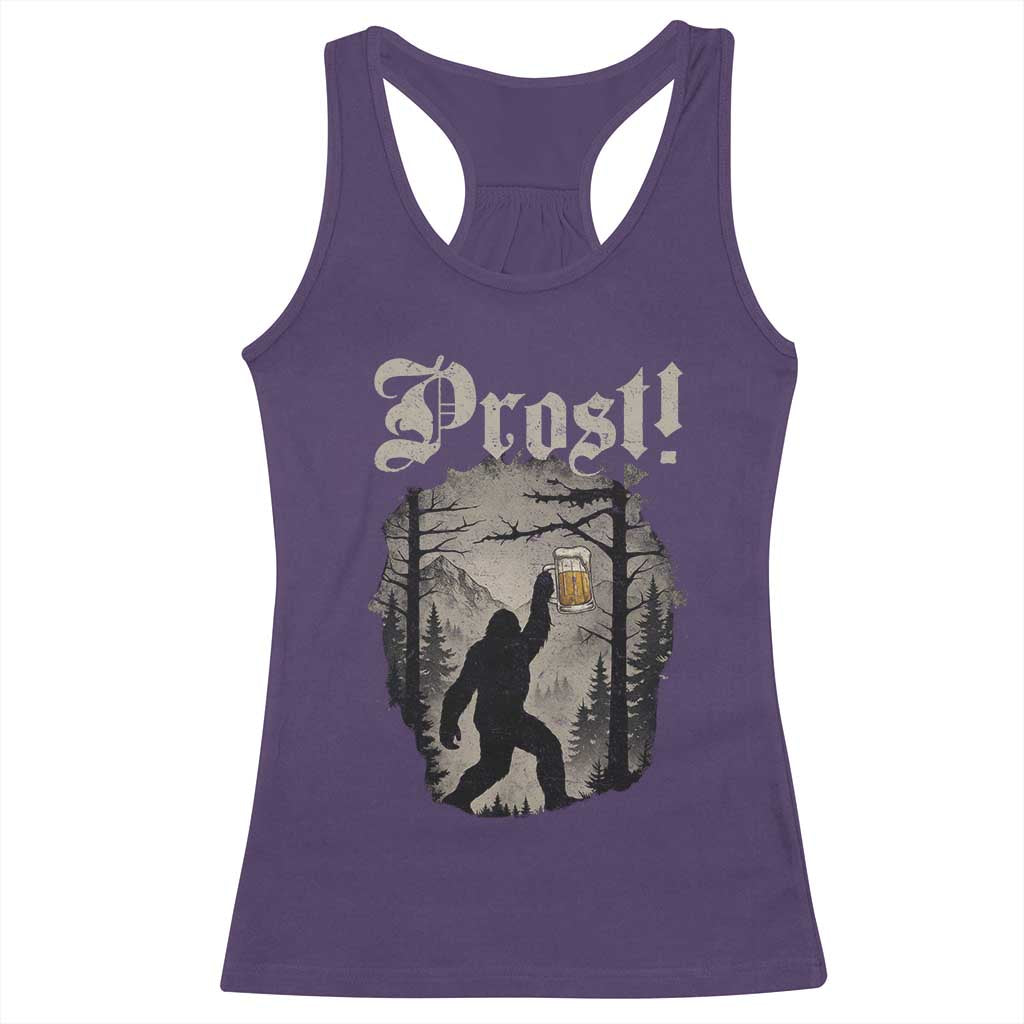 Oktoberfest Bigfoot Racerback Tank Top Vintage Forest Sasquatch Drinking Prost TS10 Purple Print Your Wear