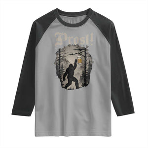Oktoberfest Bigfoot Raglan Shirt Vintage Forest Sasquatch Drinking Prost TS10 Sport Gray Black Print Your Wear