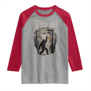 Oktoberfest Bigfoot Raglan Shirt Vintage Forest Sasquatch Drinking Prost TS10 Sport Gray Red Print Your Wear