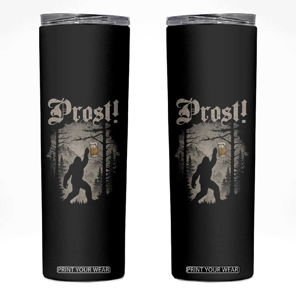 Oktoberfest Bigfoot Skinny Tumbler Vintage Forest Sasquatch Drinking Prost TS10 Black Print Your Wear
