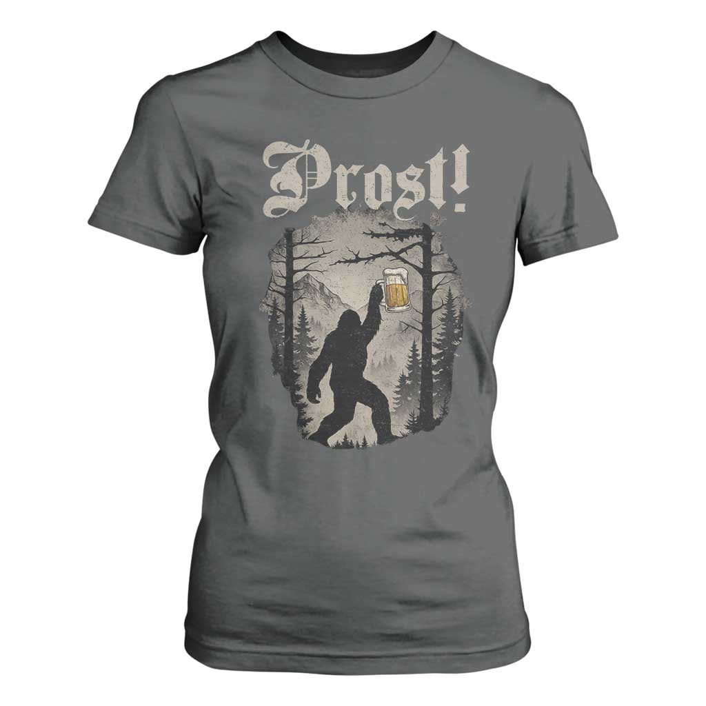Oktoberfest Bigfoot T Shirt For Women Vintage Forest Sasquatch Drinking Prost TS10 Dark Heather Print Your Wear