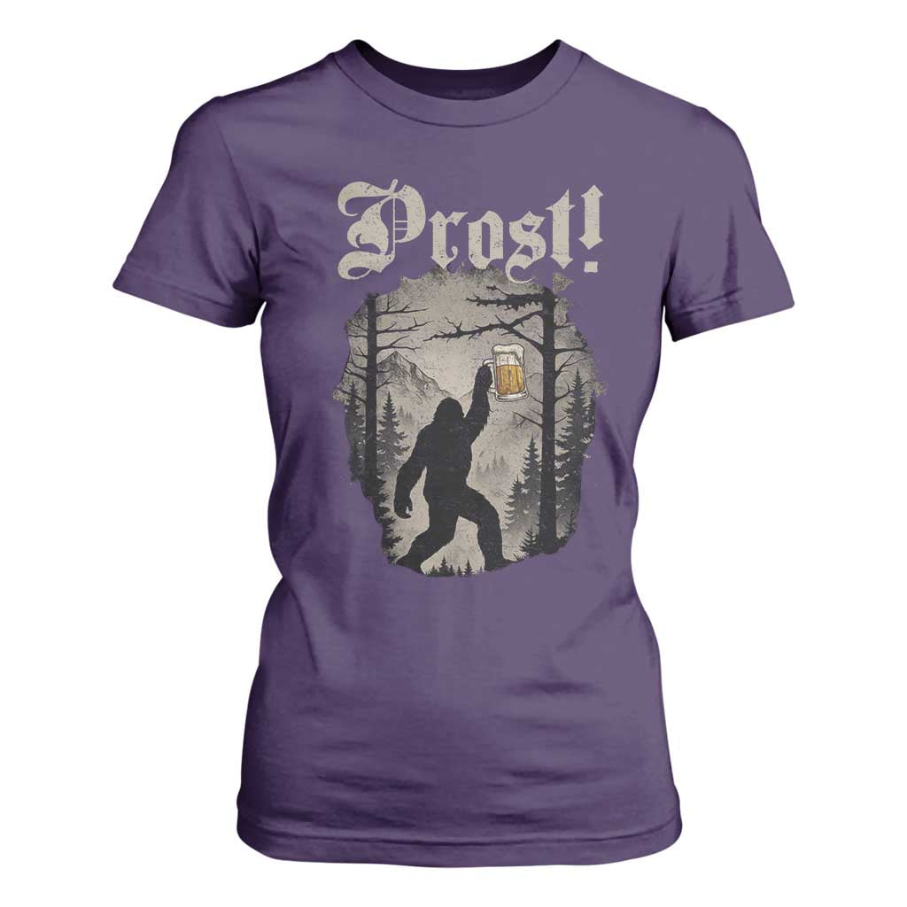Oktoberfest Bigfoot T Shirt For Women Vintage Forest Sasquatch Drinking Prost TS10 Purple Print Your Wear