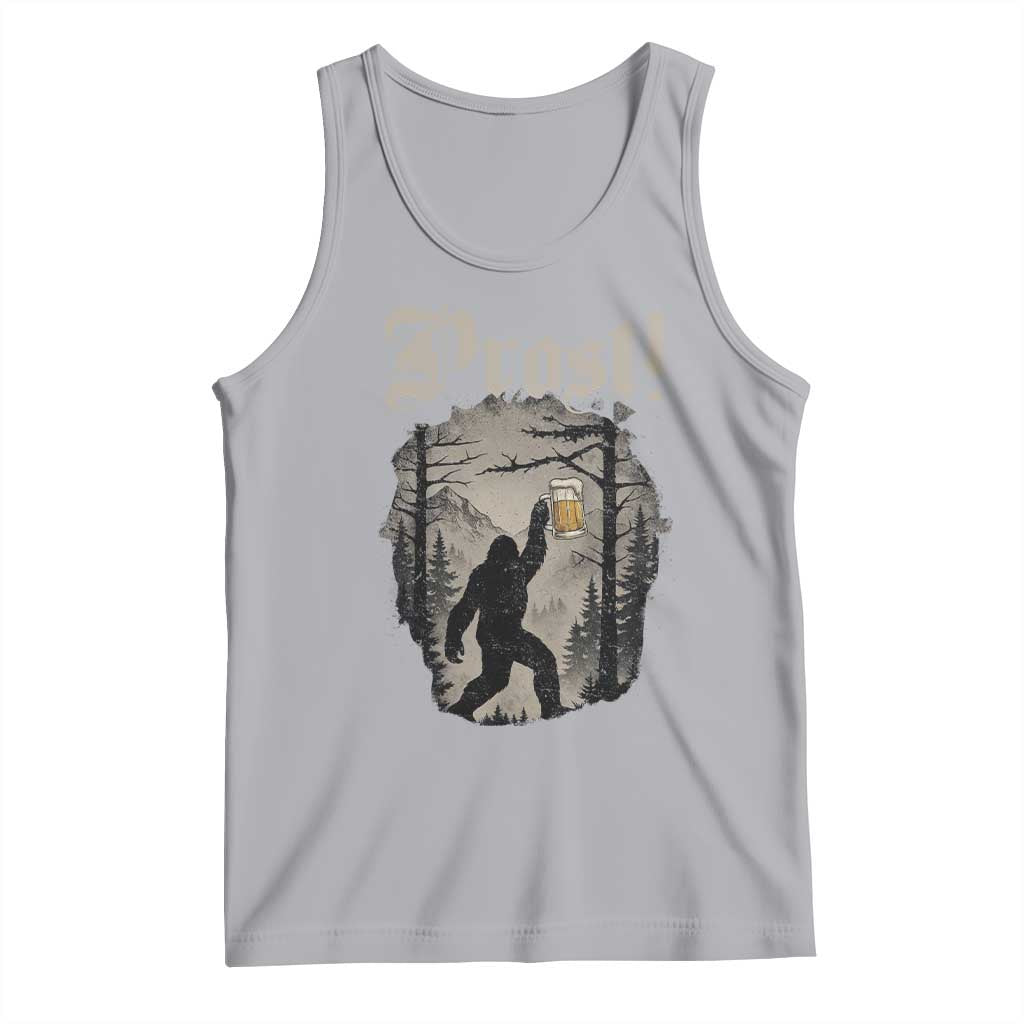 Oktoberfest Bigfoot Tank Top Vintage Forest Sasquatch Drinking Prost TS10 Athletic Heather Print Your Wear