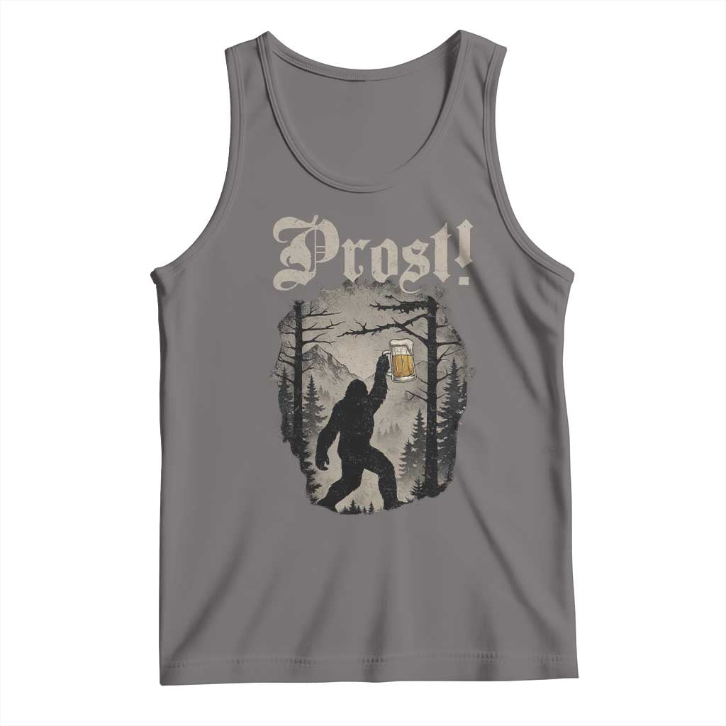 Oktoberfest Bigfoot Tank Top Vintage Forest Sasquatch Drinking Prost TS10 Deep Heather Print Your Wear