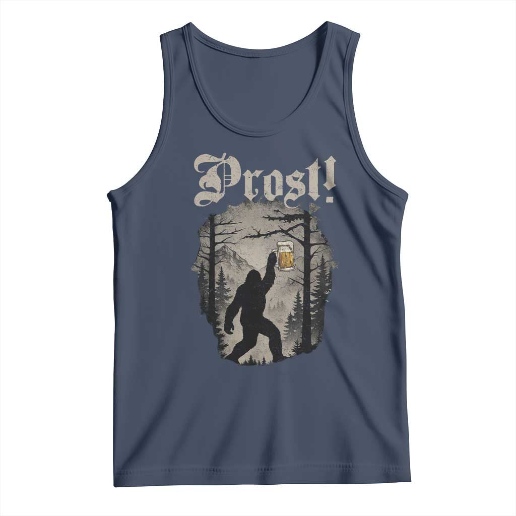 Oktoberfest Bigfoot Tank Top Vintage Forest Sasquatch Drinking Prost TS10 Navy Print Your Wear
