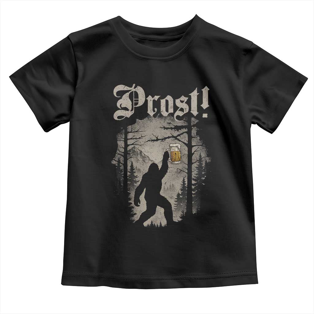Oktoberfest Bigfoot Toddler T Shirt Vintage Forest Sasquatch Drinking Prost TS10 Black Print Your Wear